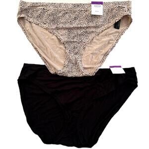 Alfani Intimates 2pc Lot Core Panty Bikini Hipster Cheetah & Black  Size XXLarge